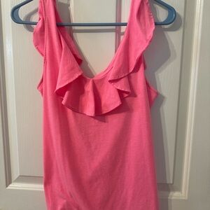 Lilly Pulitzer Pink Ruffle Tank Top